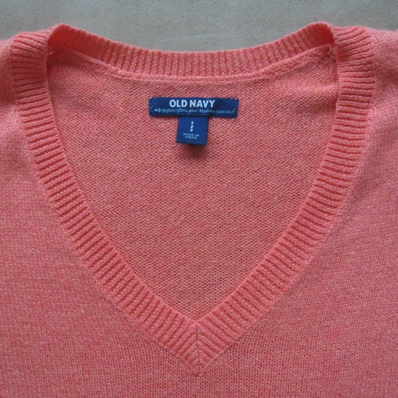 Old Navy Women's Sweater Coral Tropics Softest V-Neck Pullover Sweater Sz S/P - Picture 6 of 12